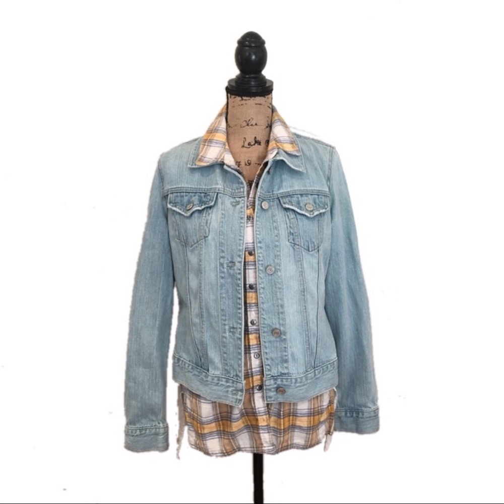 GAP Saddle Jean Denim Jacket Light Wash Size M - Picture 1 of 8